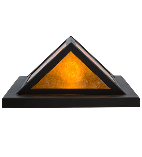 Meyda Lighting Wedge 11" Wrought Iron Wall Sconce With Amber Mica Shade Glass
