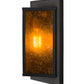 Meyda Lighting Wedge 11" Wrought Iron Wall Sconce With Amber Mica Shade Glass
