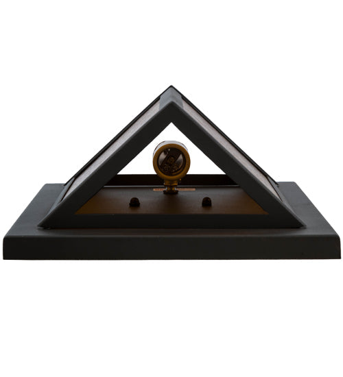 Meyda Lighting Wedge 11" Wrought Iron Wall Sconce With Amber Mica Shade Glass