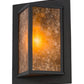 Meyda Lighting Wedge 11" Wrought Iron Wall Sconce With Amber Mica Shade Glass