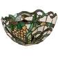 Meyda Lighting Welcome Pineapple 13" 2-Light Craftsman Brown Wall Sconce With Multi-Colored Shade Glass