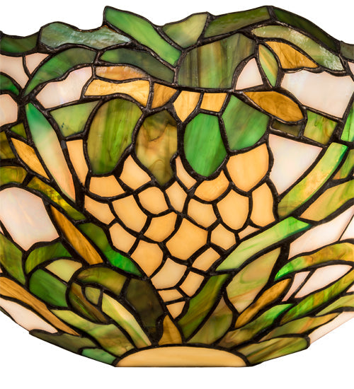 Meyda Lighting Welcome Pineapple 13" 2-Light Craftsman Brown Wall Sconce With Multi-Colored Shade Glass