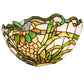 Meyda Lighting Welcome Pineapple 13" 2-Light Craftsman Brown Wall Sconce With Multi-Colored Shade Glass