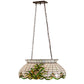 Meyda Lighting Welcome Pineapple 32" 3-Light Mahogany Bronze Island Pendant Light With Multi-Colored Shade Glass