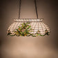 Meyda Lighting Welcome Pineapple 32" 3-Light Mahogany Bronze Island Pendant Light With Multi-Colored Shade Glass