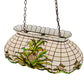 Meyda Lighting Welcome Pineapple 32" 3-Light Mahogany Bronze Island Pendant Light With Multi-Colored Shade Glass