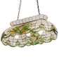 Meyda Lighting Welcome Pineapple 32" 3-Light Mahogany Bronze Island Pendant Light With Multi-Colored Shade Glass
