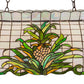 Meyda Lighting Welcome Pineapple 32" 3-Light Mahogany Bronze Island Pendant Light With Multi-Colored Shade Glass
