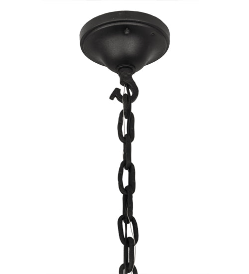 Meyda Lighting Wellen 13" Black Pendant Light With White Acrylic Shade