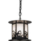 Meyda Lighting Wellen 13" Black Pendant Light With White Acrylic Shade
