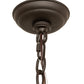 Meyda Lighting Wesleyan 16" Black On Brass Pendant Light With Frosted Clear Shade Glass