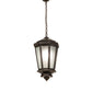 Meyda Lighting Wesleyan 16" Black On Brass Pendant Light With Frosted Clear Shade Glass