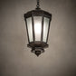 Meyda Lighting Wesleyan 16" Black On Brass Pendant Light With Frosted Clear Shade Glass