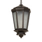 Meyda Lighting Wesleyan 16" Black On Brass Pendant Light With Frosted Clear Shade Glass