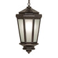 Meyda Lighting Wesleyan 16" Black On Brass Pendant Light With Frosted Clear Shade Glass