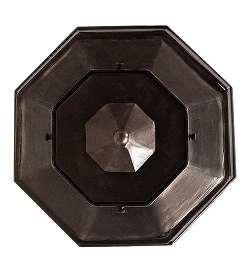 Meyda Lighting Wesleyan 16" Black On Brass Pendant Light With Frosted Clear Shade Glass