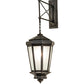 Meyda Lighting Wesleyan 16" Black On Brass Wall Sconce With Frosted Clear Shade Glass