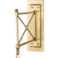 Meyda Lighting Wesleyan 16" Natural Brass Wall Sconce With Frosted Clear Shade Glass