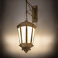 Meyda Lighting Wesleyan 16" Natural Brass Wall Sconce With Frosted Clear Shade Glass