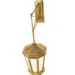 Meyda Lighting Wesleyan 16" Natural Brass Wall Sconce With Frosted Clear Shade Glass
