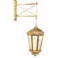 Meyda Lighting Wesleyan 16" Natural Brass Wall Sconce With Frosted Clear Shade Glass