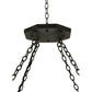 Meyda Lighting West Albany 38" 16-Light Antique Iron Gate Pendant Light With Clear Seeded Shade Glass