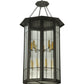 Meyda Lighting West Albany 38" 16-Light Antique Iron Gate Pendant Light With Clear Seeded Shade Glass
