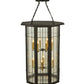 Meyda Lighting West Albany 38" 16-Light Antique Iron Gate Pendant Light With Clear Seeded Shade Glass