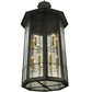 Meyda Lighting West Albany 38" 16-Light Antique Iron Gate Pendant Light With Clear Seeded Shade Glass