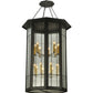 Meyda Lighting West Albany 38" 16-Light Antique Iron Gate Pendant Light With Clear Seeded Shade Glass