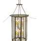 Meyda Lighting West Albany 38" 16-Light Antiquity Pendant Light With Clear Seeded Shade Glass
