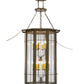 Meyda Lighting West Albany 38" 16-Light Antiquity Pendant Light With Clear Seeded Shade Glass
