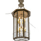 Meyda Lighting West Albany 38" 16-Light Antiquity Pendant Light With Clear Seeded Shade Glass