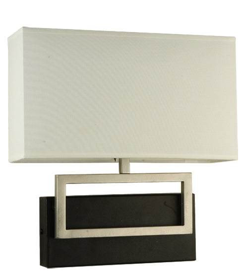 Meyda Lighting Westin 12" Brushed Stainless Steel Wall Sconce With White Textrene Shade