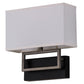 Meyda Lighting Westin 12" Flat Black Backplate Wall Sconce With White Textrene Shade Glass