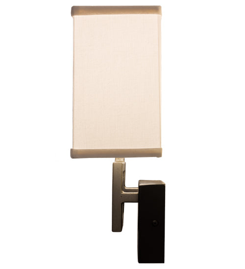 Meyda Lighting Westin 12" Flat Black Backplate Wall Sconce With White Textrene Shade Glass