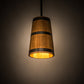 Meyda Lighting Whiskey Barrel 17" 3-Light Costello Black Pendant Light With Brown Wood Shade