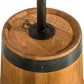 Meyda Lighting Whiskey Barrel 17" 3-Light Costello Black Pendant Light With Brown Wood Shade