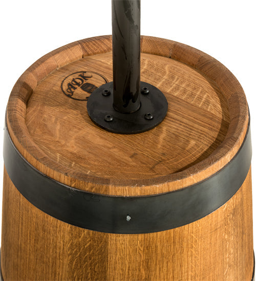 Meyda Lighting Whiskey Barrel 17" 3-Light Costello Black Pendant Light With Brown Wood Shade