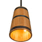 Meyda Lighting Whiskey Barrel 17" 3-Light Costello Black Pendant Light With Brown Wood Shade