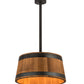 Meyda Lighting Whiskey Barrel 25" 3-Light Costello Black Pendant Light With Wood Shade