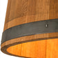 Meyda Lighting Whiskey Barrel 25" 3-Light Costello Black Pendant Light With Wood Shade