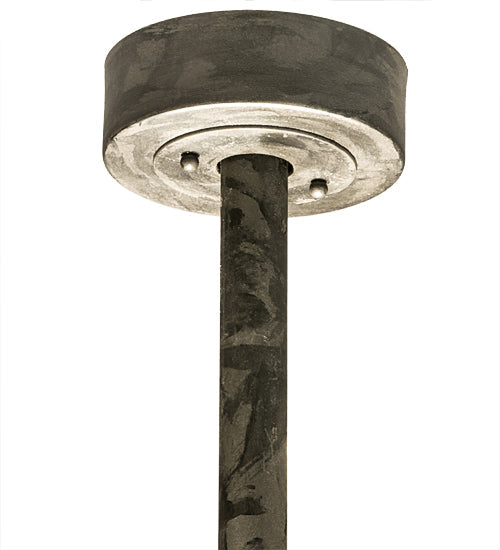 Meyda Lighting Whiskey Barrel 25" 6-Light Costello Black Pendant Light With Wood Shade