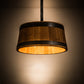 Meyda Lighting Whiskey Barrel 25" 6-Light Costello Black Pendant Light With Wood Shade