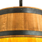Meyda Lighting Whiskey Barrel 25" 6-Light Costello Black Pendant Light With Wood Shade