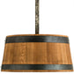 Meyda Lighting Whiskey Barrel 25" 6-Light Costello Black Pendant Light With Wood Shade