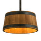 Meyda Lighting Whiskey Barrel 25" 6-Light Costello Black Pendant Light With Wood Shade