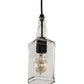 Meyda Lighting Whiskey Bottle 3"Sq Textured Black Bourbon Mini Pendant Light With Clear Bottle Shade Glass