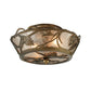 Meyda Lighting Whispering Pines 10" 2-Light Antique Copper Flush Mount Light With Silver Mica Shade Glass