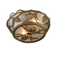 Meyda Lighting Whispering Pines 10" 2-Light Antique Copper Flush Mount Light With Silver Mica Shade Glass